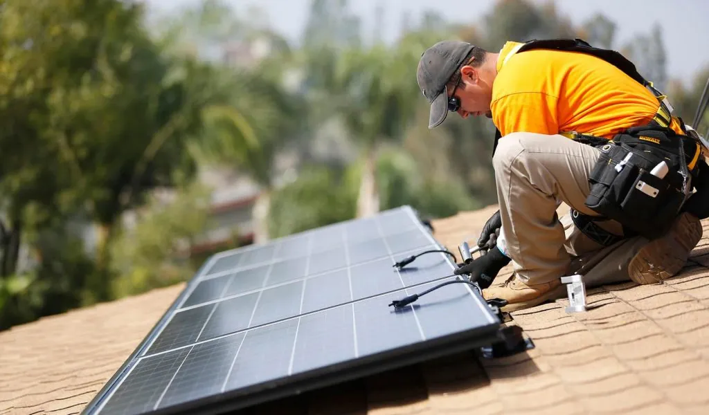 Solar panels on roof